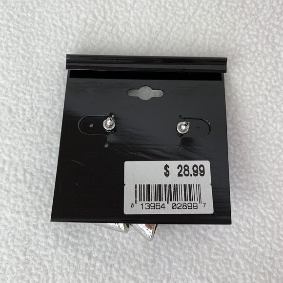 Katheryn Kent Silver Toned Triangle Metallic Drop Fashion Earrings - Picture 2 of 4